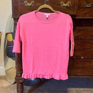 Lilly Pulitzer, hot pink top.